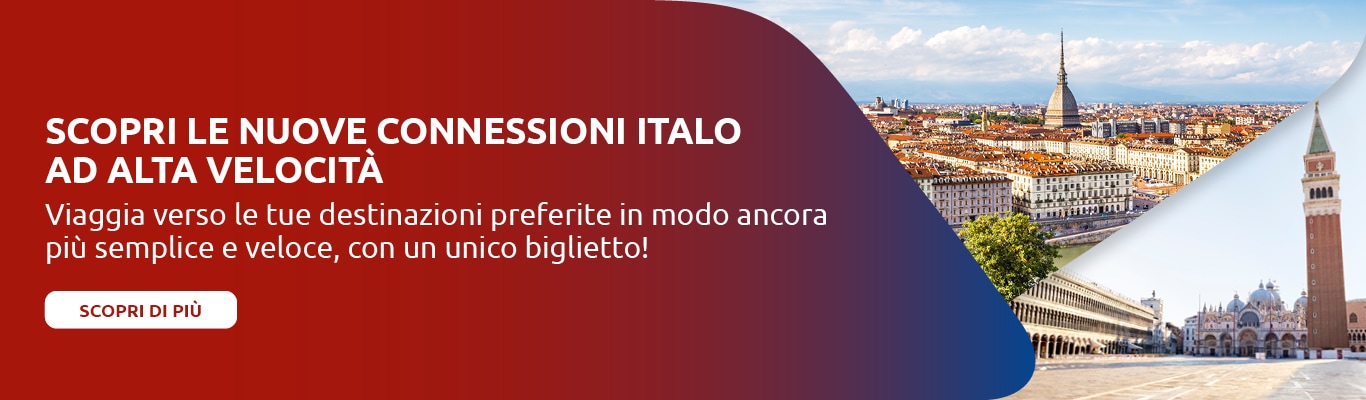 Scopri le nuove connessioni Italo ad alta velocità. Viaggia verso le tue destinazioni preferite in modo ancora più semplice e veloce, con unico biglietto! Scopri di più